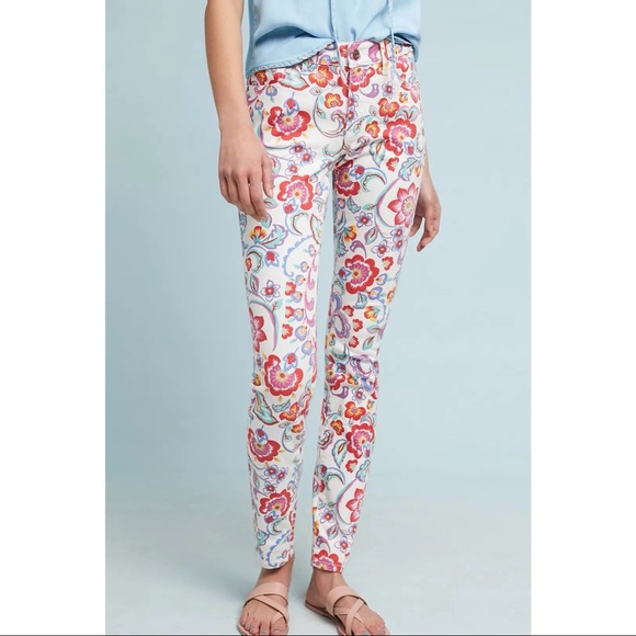 ANTHROPOLOGIE Pilcro Floral Skinny Ankle Jeans 26 - Picture 5 of 7